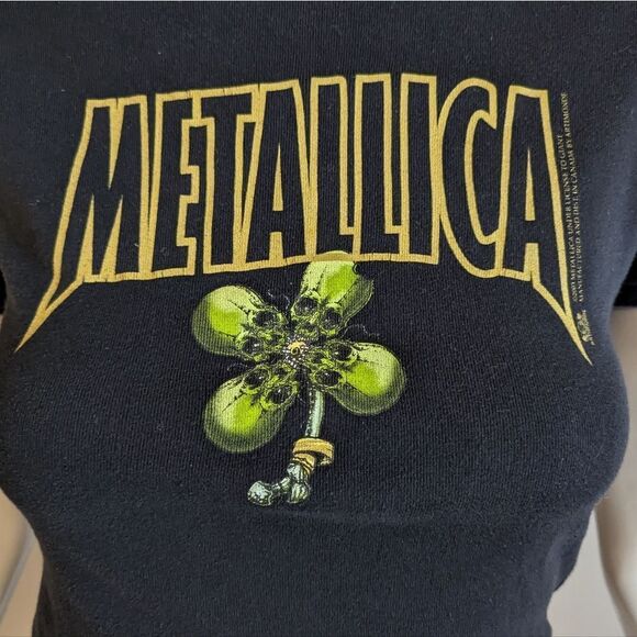 Vintage Metallica No Leaf Clover Baby Tee M Artimonde 2003 Rare Women’s Band Shi - Picture 3 of 9